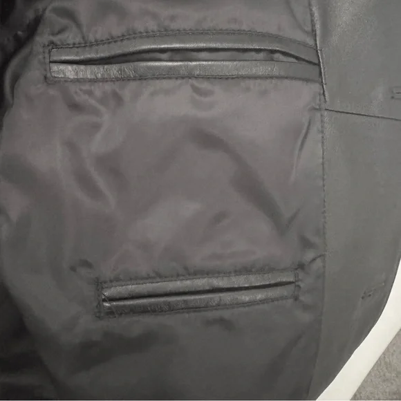 BGSD Men's Black Genuine Leather Blazer Jacket Size 2XL NWT - Picture 10 of 10